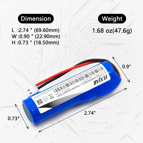 Vista 2 de Paquete de 2 baterías de iones de litio de 3.7 V 2600 mAh de repuesto para radio de emergencia Midland ER300 ER200 BATT20L Radio de alarma