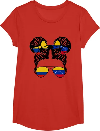 Vista 58 de Camiseta Half Colombian Half Venezolan Girl Colombia Kids Heritage, Gris