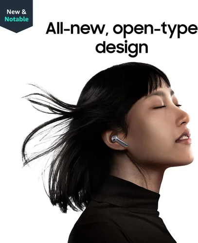 Vista 3 de SAMSUNG Galaxy Buds 3 AI True Auriculares Bluetooth inalámbricos verdaderos, ajuste de tipo abierto, cancelación activa de ruido, audio 360, control