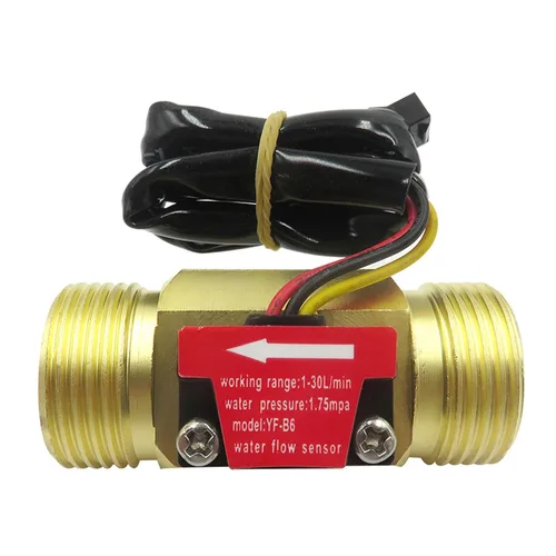 Vista 3 de Sensor de flujo de agua de rosca macho G1/2 pulgadas, interruptor de latón, efecto Hall, medidor de flujo líquido, contador BSP con sensor
