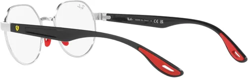 Vista 5 de Ray-Ban RX6492M Scuderia Ferrari Collection - Marcos redondos para lentes graduados, color plateado y lente demo, 2.008in, plateadodemo, lente