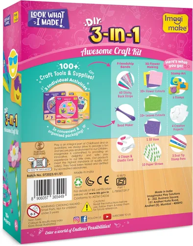 Vista 5 de Kit de manualidades Imagimake - Artes y manualidades para niños de 5 años en adelante - Arcilla de secado al aire, papel para quilling, arte