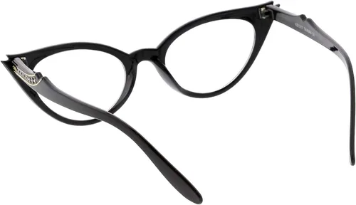 Vista 4 de zeroUV Gafas de ojo de gato con cristales transparentes con diamantes de imitación retro para mujer, 2.008 in
