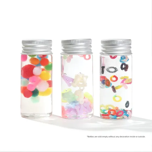 Vista 3 de Magic Season Botellas de vidrio decorativas (12 piezas con tapas de aluminio / 1 onza líquida)