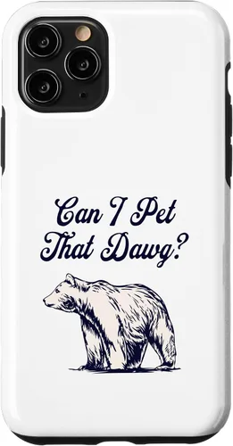 Vista 10 de iPhone 13 Pro Max Can I Pet That Dawg? Bear Meme Funda Southern Accent