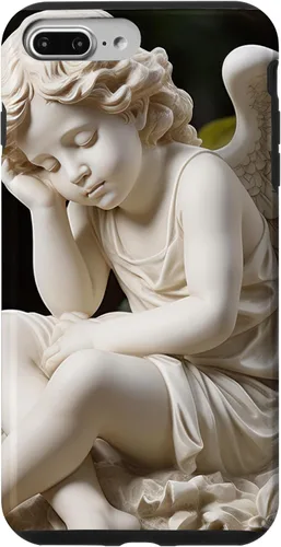 Vista 12 de Funda para iPhone 12 Pro Max con diseño de ángel durmiente para jardín, estatua de querubín