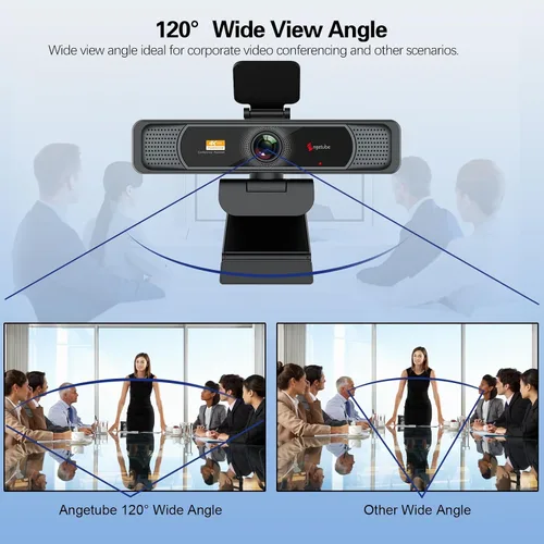 Vista 3 de Angetube Cámara web de gran angular 4K para PC, cámara web de Cámara web PDAF 4K con gran angular