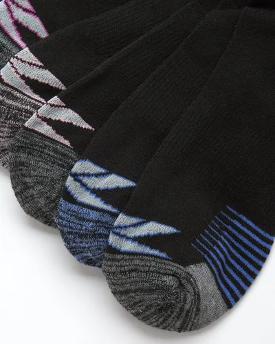 Vista 5 de Reebok Calcetines deportivos acolchados cómodos de corte de un cuarto para mujer (paquete de 6)