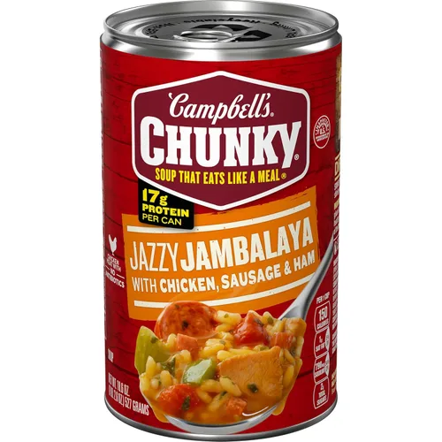 Vista 13 de Campbell’s Chunky - Sopa en lata de hamburguesa con jalapeño y queso con trozos de tocino, lata de 18.8 oz