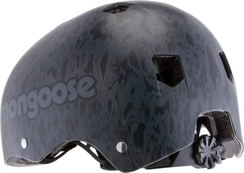 Vista 2 de Mongoose Casco de bicicleta BMX, casco deportivo para niños, gris/negro, juvenil