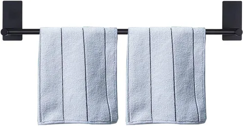 Vista 27 de NearMoon toallero de barra autoadhesivo de acero inoxidable para baño, soporte para colgar toallas en la pared, estilo contemporáneo, sin