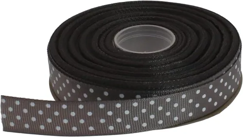 Vista 23 de Cinta de grogrén de lunares de 25 yardas cada rollo 100% poliéster (1 pulgada, beige)