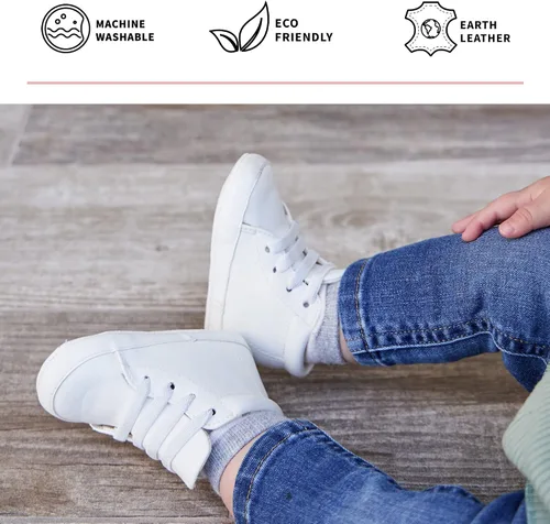 Vista 4 de JuJuBe - Zapatos de bebé de silicona para bebés, cuero vegano, Eco Steps Sneaks