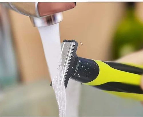 Vista 6 de INVODA Afeitadora eléctrica y recortadora de barba para hombre, afeitadora recargable en húmedo y seco con 3 protectores de precisión, protector