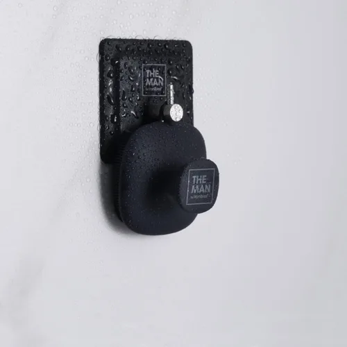 Vista 5 de The Man Gancho de silicona – Gancho de almacenamiento para baño y ducha – Artículos de aseo de ducha, accesorio organizador de baño – Acero