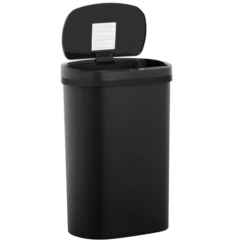 Vista 15 de BestOffice Papelera de 13 galones con tapa Papelera automática sin contacto Control de olores Diseño ovalado moderno Fácil de limpiar