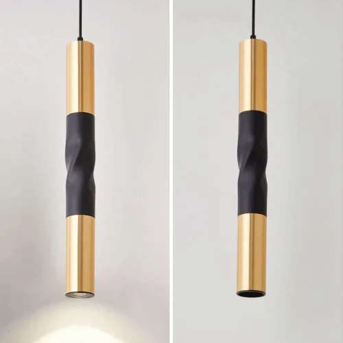 Vista 4 de Lámpara colgante de tubo largo creativo espiral de metal lámpara colgante moderna 5W lámpara de luz neutra para cocina isla pasillo bar (30CM)