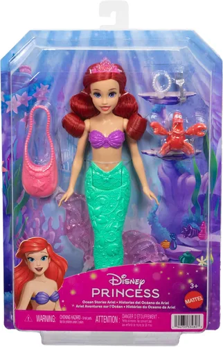 Vista 5 de Disney Princesa Ariel Muñeca con Accesorios y Mascotas 3+