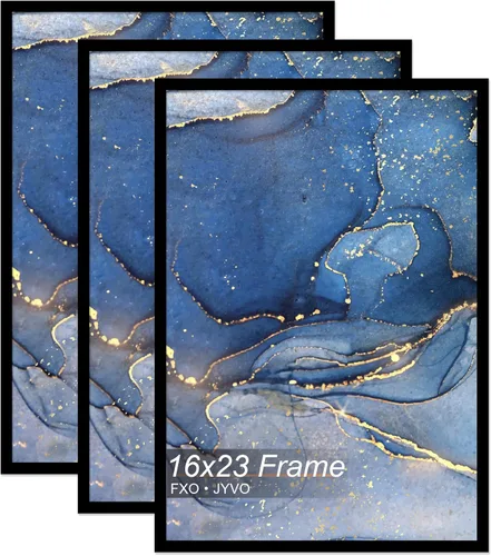 Vista 96 de Fxojyvo Marco de fotos de 5 x 8 pulgadas, marco negro para póster de fotos de 5 x 8 pulgadas, peso ligero y altamente transparente, marco de 5 x 8