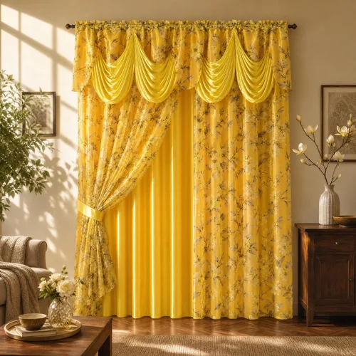Vista 11 de GOHD Roman Romance. Panel de cortina de organza impresa quemada con cenefa adjunta y respaldo de tafetán
