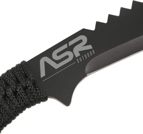 Vista 9 de ASR Outdoor Machete de espiga completa de 15.5 pulgadas con hoja reciclada y espiga dentada en zigzag, negro