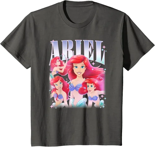 Vista 36 de Disney Camiseta de la princesa Ariel de la Sirenita Multi Pose, Negro