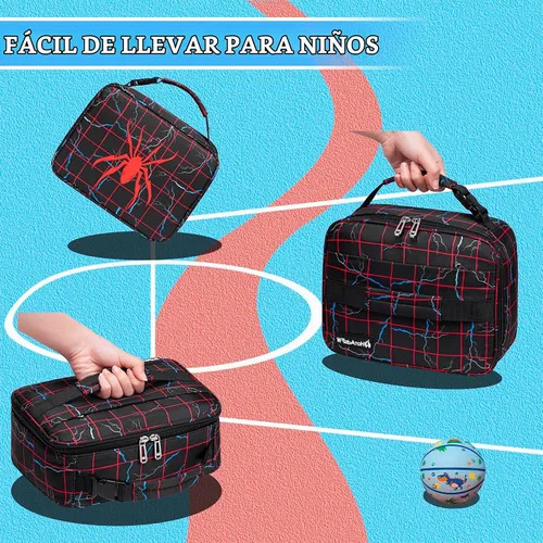 Vista 6 de Lonchera con aislamiento térmico para niños de 3, 4, 5, 6, 7, 8, 9, 10, 11, 12, para el regreso a la escuela, reutilizable, congelable, pequeña