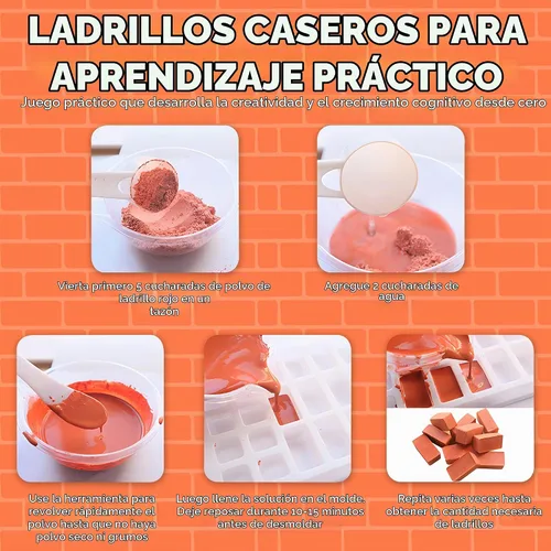 Vista 7 de Knight Bricklayer - Juego de construcción de ladrillo y mortero de arcilla, mini ladrillos y bloques de cemento, kit de mini casa de bricolaje