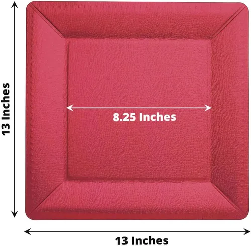 Vista 3 de Efavormart - Paquete de 10 bandejas cuadradas de 13 pulgadas, 1100 GSM, de cuero extra rígido con textura de cartón, platos para bodas de otoño