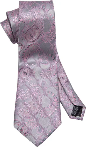 Vista 189 de Barry.Wang - Juego de corbata de seda para hombre, diseño de cachemira, pañuelo y gemelos de bolsillo