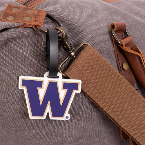Vista 3 de Desert Cactus Etiqueta de equipaje de la Universidad de Washington U of W UW Huskies Husky Etiquetas Bolsa (etiqueta de equipaje de PVC - Diseño A)