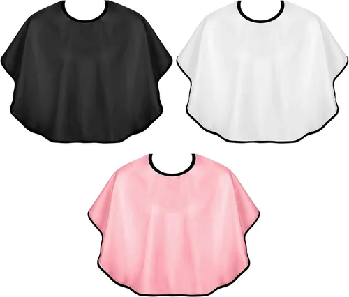 Vista 7 de KALIONE 3 capas de maquillaje para clientes, baberos de salón de belleza, bata corta para clientes, delantal ligero para barba, tinte para cabello