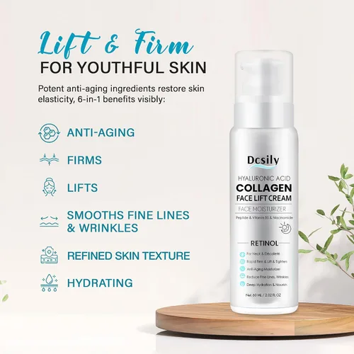 Vista 2 de Crema para el cuello Aprieta y Levanta: Crema de estiramiento facial instantáneo - Crema hidratante facial antienvejecimiento 6 en 1 para firmeza