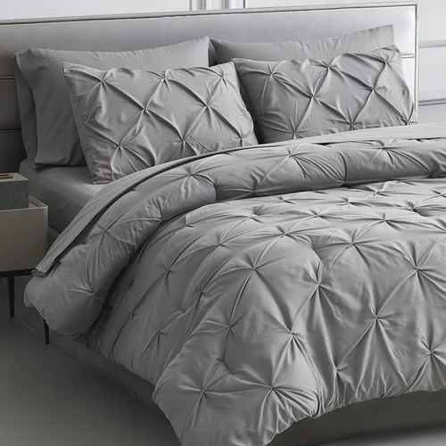 Vista 9 de Maple&Stone Juego de edredón tamaño Queen color beige, 7 piezas en una bolsa, juegos de ropa de cama con edredón, sábanas, fundas de almohada