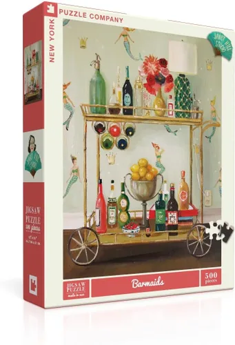 Vista 9 de New York Puzzle Company - Janet Hill All Paws on Deck - Rompecabezas de 500 piezas para noches de juego familiares por Janet Hill