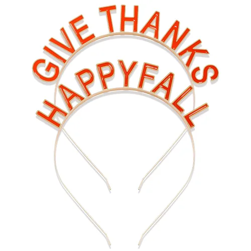 Vista 5 de PHALIN Diademas de otoño de Acción de Gracias para mujer con la letra esmaltada "GVIE THANKS" "HAPPY FALL", accesorios para el cabello para fiesta
