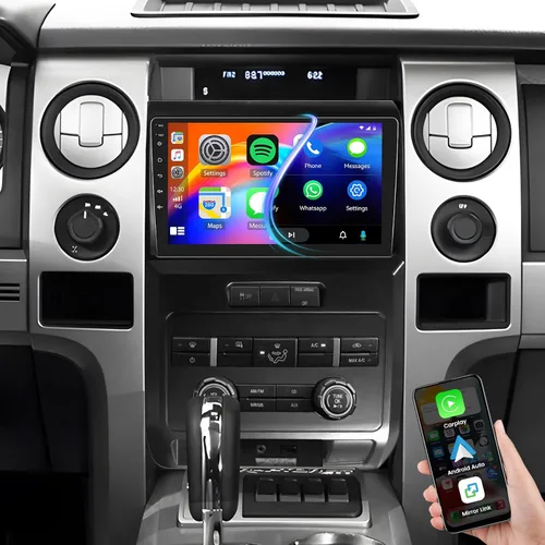 Vista 2 de Radio de actualización 5G para Ford F150 F-150 2009-2014 con CarPlay Android Auto, pantalla táctil IPS de 9 pulgadas, reproductor de radio de coche