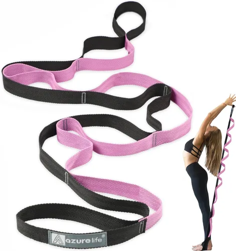 Vista 12 de A AZURELIFE Premium Durable Stretch Straps with Loops, Stretching Strap for Physical Therapy, Multi-Loop Yoga Strap Fitness Exercise Strap for Yoga