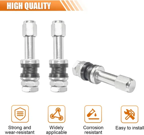 Vista 3 de 5 piezas TR43E/VS43 - Vástagos de válvula de neumático sin cámara de metal, montaje de vástago de válvula de aleación de aluminio para orificio