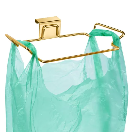 Vista 8 de Soporte Grande de Acero Inoxidable para Bolsas de Basura para Puertas y Armarios de Cocina, Negro
