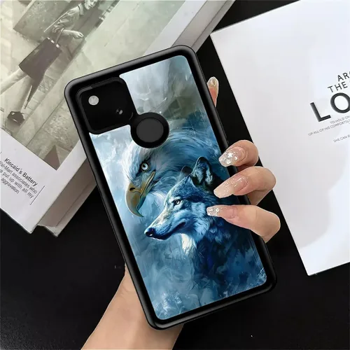 Vista 304 de Compatible con Google Pixel 4A 5G Mobile Case Creative Acrylic Panel trasero Silicona Protección Grip especialmente diseñado para Google Pixel 4A 5G