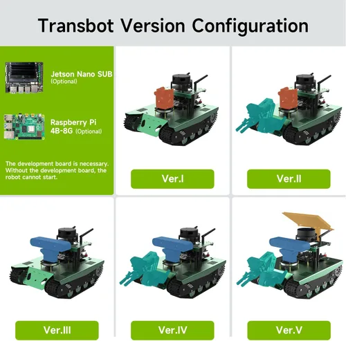 Vista 4 de Yahboom Raspberry Pi 4B AI Robot ROS Tank Kit Transbot con cámara de profundidad, escáner 3D ROS Robótica Codificación 2D Mapeo 3D Navegación