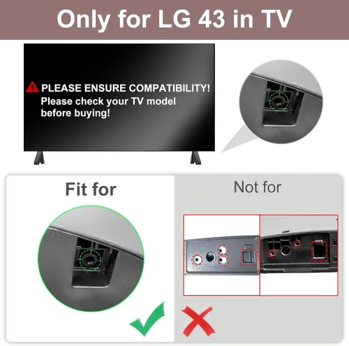 Vista 3 de Soporte de TV 43UN de 43 pulgadas para patas de TV LG para 43UN7300 43UN7300AUD 43UN7300PUD 43UN7100PUA 43UN6900PUB 43UN6950ZUA 43UN6951ZUA