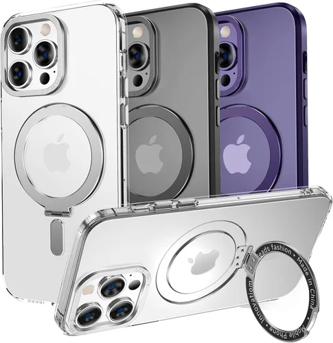 Vista 8 de MAGIC JOHN Funda magnética para iPhone 14 Pro [compatible con Magsafe] [con soporte mental magnético] [a prueba de golpes de grado militar]