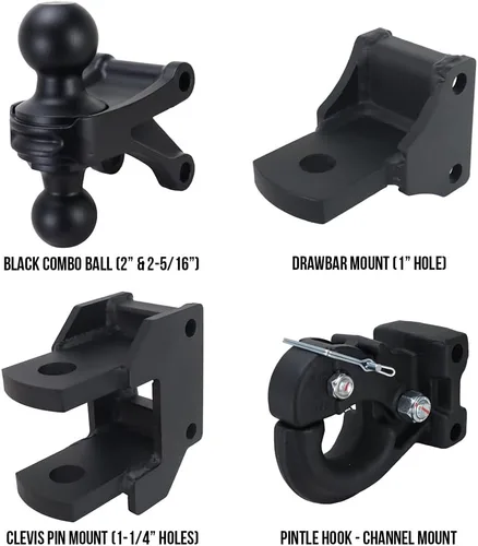 Vista 2 de Shocker - Kit de remolque para receptor de aire, para montaje en granja, se adapta a enganche de 2-1/2 pulgadas, tiene combo negro de bolas de 2