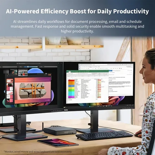 Vista 4 de Lenovo ThinkCentre neo 55q Mini Desktop Ryzen AI 5 330, 16 GB de RAM SSD