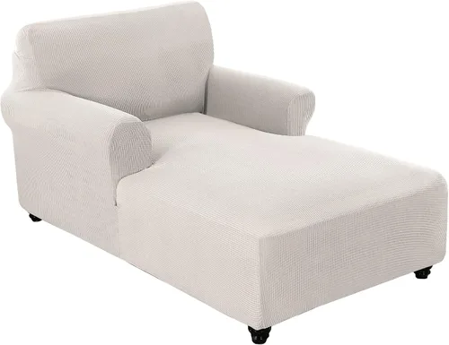 Vista 35 de FantasDecor Funda Elástica para Chaise Lounge Funda de Silla con Patrón de Celosía con Reposabrazos para Sala de Estar Dormitorio Doble Brazo Tela