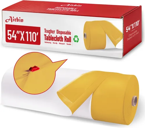 Vista 44 de Mantel de plástico, 110 pies x 54 pulgadas en rollo desechable de plástico