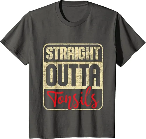 Vista 26 de Straight Outta Amígdalas - Camiseta de recuperación de cirugía de eliminación de amígdalas Asphalt Grey