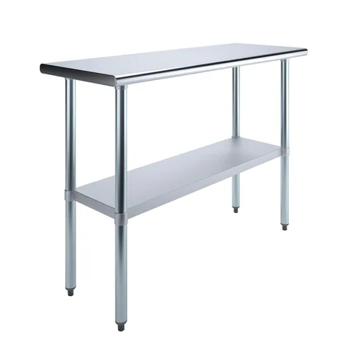 Vista 36 de AmGood Mesa de trabajo de acero inoxidable con estante inferior Preparación de alimentos NSF Estación de trabajo utilitaria